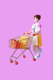 女人购物素材 