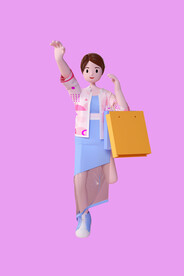 女人购物素材 