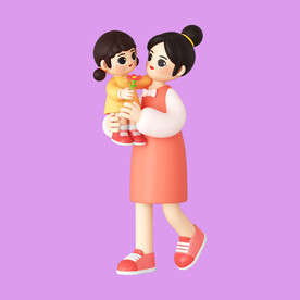 3D亲子人物