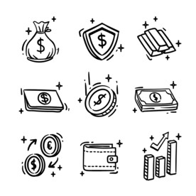 手绘金融图标