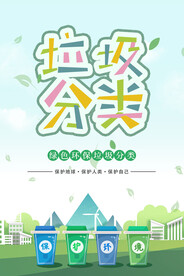 绿色低碳环保垃圾分类海报