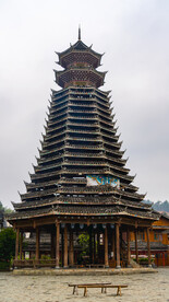 贵州铜仁寨沙侗寨钟鼓楼