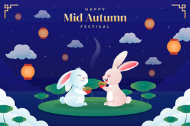 中秋节卡通插画