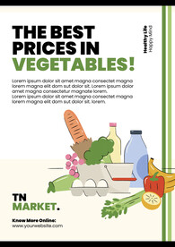 商场超市蔬菜插画海报