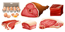 火腿肉肉排素材