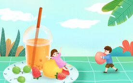 奶茶插画