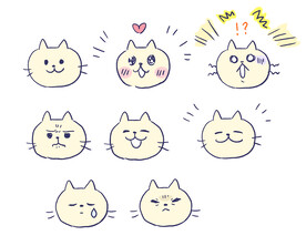 手绘猫咪头像素材