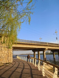 夕阳下的休闲