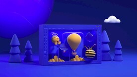 C4D模型 卡通电视机