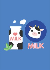 牛奶包装盒可爱