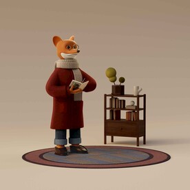 C4D模型 狐狸