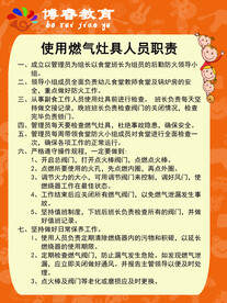 学校食堂燃具使用职责展板