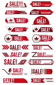 红色特惠促销标签元素