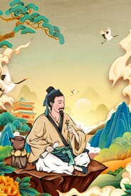 国潮插画医院中医海报