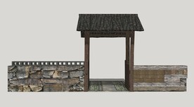 民俗木柴门