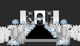 韩式白蓝色低预算婚礼