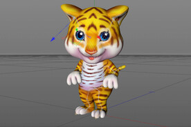 C4D模型 可爱老虎