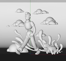  C4D模型 遛狗