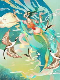 敦煌飞天插画