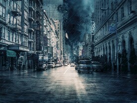 黑白城市街景