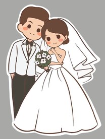 卡通婚礼人物