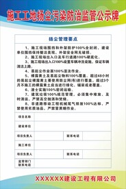 扬尘污染防治监管公示牌