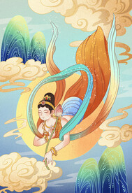 敦煌飞天插画