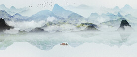 水墨抽象山水装饰画