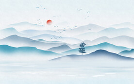 新中式山水背景