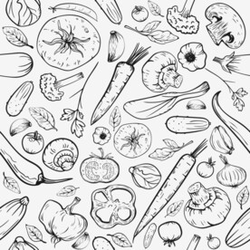 蔬菜简笔画矢量