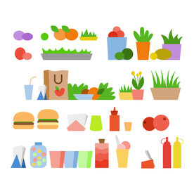 饮品植物矢量元素