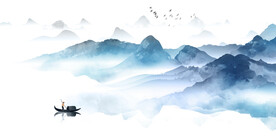 大气山水背景