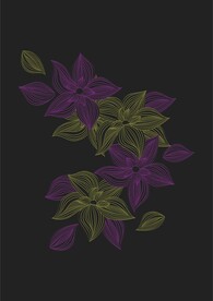 线条花卉图案