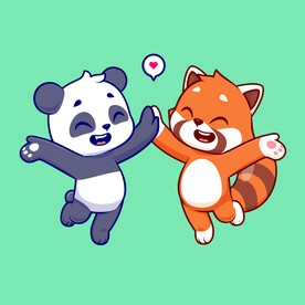 矢量卡通熊猫
