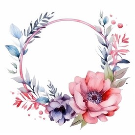 水彩花圈 