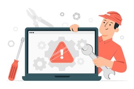 扁平化互联网科技技术概念插画图
