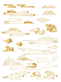 中国风中式传统祥云纹理装饰元素