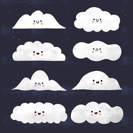 卡通白云插画