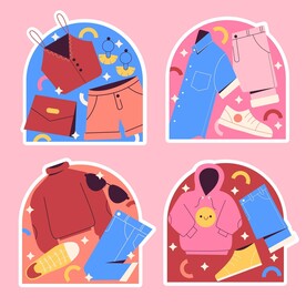 扁平卡通服装矢量图片