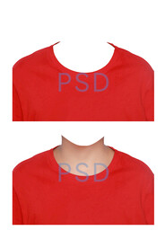 男证件照红色圆领素材psd