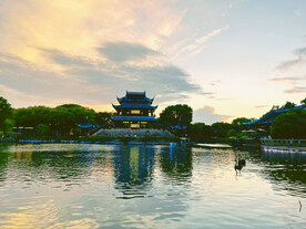 苏州盘门景区傍晚