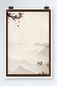 山水墨画背景