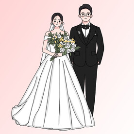 手绘新郎新娘