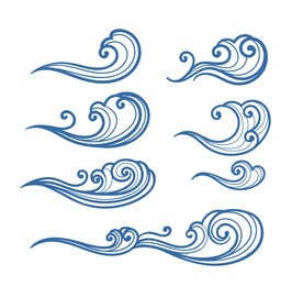 手绘海浪