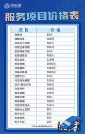 洗车价格表