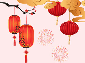 节日灯笼烟花祥云