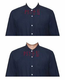 男人深蓝色衬衫衣服素材psd