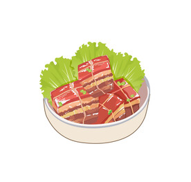 东坡肉插画