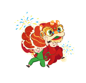 舞狮插画