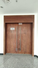 棕色木纹双开木门